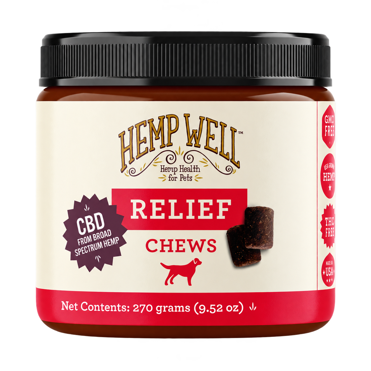 Hemp Well Relief CBD soft chews jar